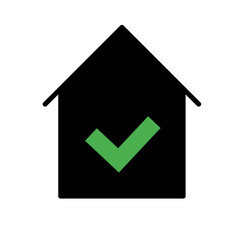 house icon with checkmark icon