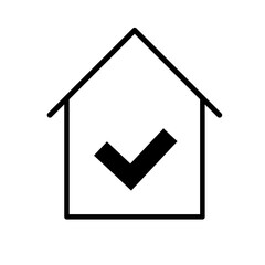 house icon with checkmark icon