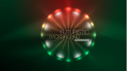 Neon glowing circles, magic energy space light concept, abstract background wallpaper design