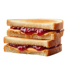 Peanut butter and jelly sandwich. transparent background - obrazy, fototapety, plakaty