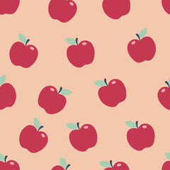 Simple Red Apple pattern. Fruit vector