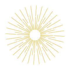 Obraz premium Golden Vintage Sunburst Design Vector Template