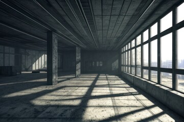 Interior of a building in post-apocalyptic world