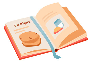 Cookbook of recipes. Cartoon vector illustration