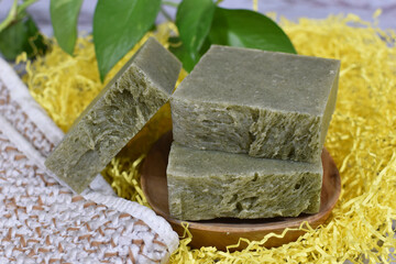Natural useful homemade soap from natural ingredients for skin and body