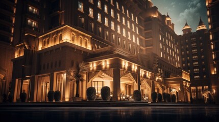 Fototapeta na wymiar Modern luxury hotel. Generative AI