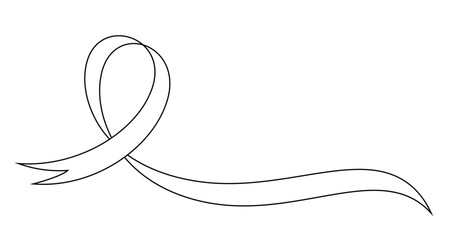 awareness ribbons line art style. breast cancer awareness element vector