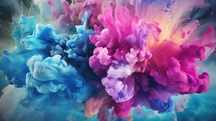 Abstract Colorful Background With Watercolor Blue, Pink, Purple Colors. Wallpaper multicolor. Generative AI	