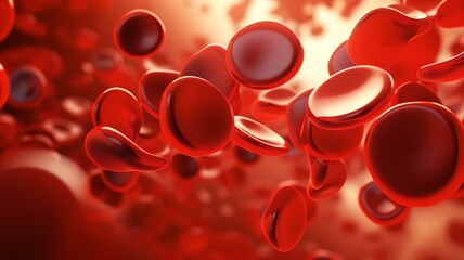 Captivating Image of Red Blood Cells in Action - obrazy, fototapety, plakaty