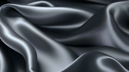 Close up of a soft Satin Texture in anthracite Colors. Elegant Background.
