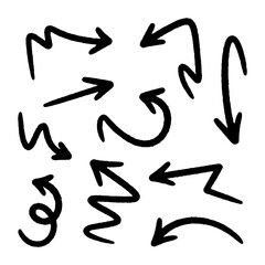 hand doodle arrow set, vector illustration