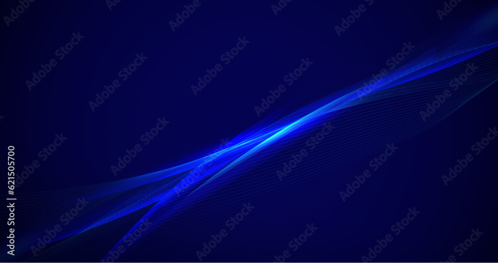 Aufkleber blue dynamic wavy technology abstract background. futuristic hi-technology concept. vector illustrat