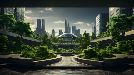 Fototapeta premium Nature And Buildings