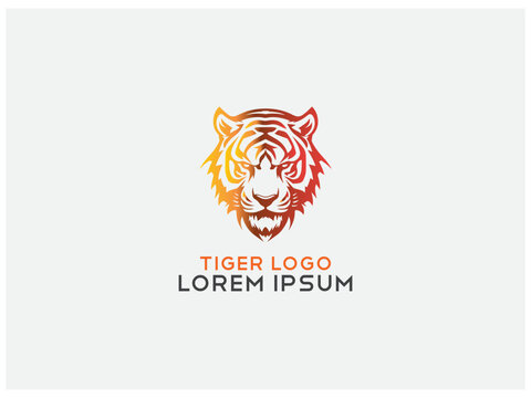 Tiger logo, simple and colorful illustration, transparent background, Premium Photo, Tiger Logo Stock Illustrations, Cool tiger logo vector illustration,