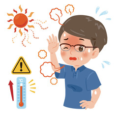 熱中症の中年男性