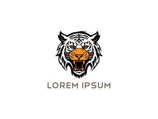 Tiger logo, simple and colorful illustration, transparent background, Premium Photo, Tiger Logo Stock Illustrations, Cool tiger logo vector illustration,