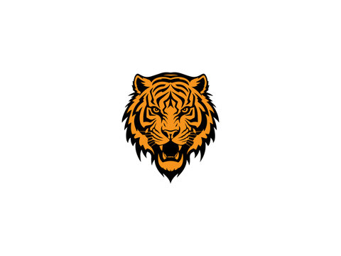 Tiger logo, simple and colorful illustration, transparent background, Premium Photo, Tiger Logo Stock Illustrations, Cool tiger logo vector illustration,