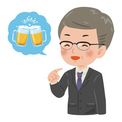飲み会に誘う中年男性