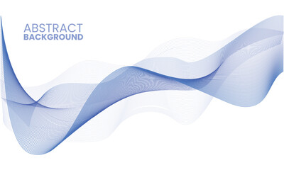 Abstract background blue waves line art pattern