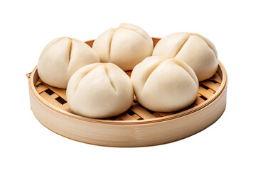 Steamed bao buns. isolated object, transparent background