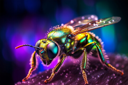 creates stunning macro photos of insects a fireflies in vibrant. 
