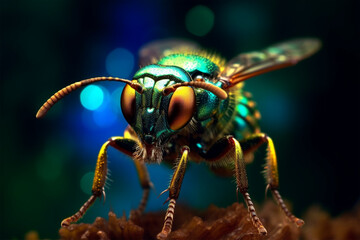 Fototapeta premium creates stunning macro photos of insects a fireflies in vibrant. 
