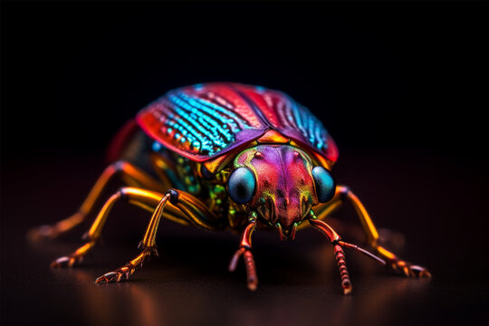 creates stunning macro photos of insects a cockroach in vibrant on a Background
