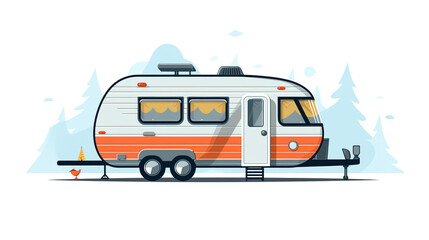 Obraz na płótnie Canvas Caravan illustration Best for camper and outdoor on white background