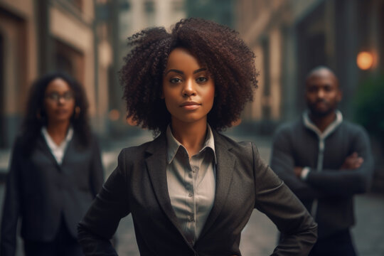 Group Of Business Women Standing Together In An Office. Unity, Team Spirit, And Professionalism, Women In Business, And Teamwork