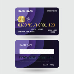 Realistic vector credit card template. Design element for your business.