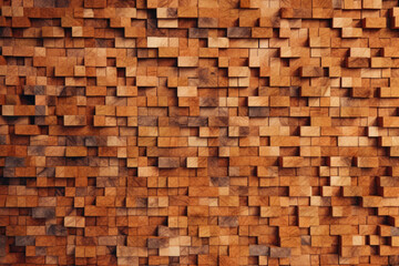 pattern made of wood blocks or pieces. uniqueness and beauty of natural materials, architecture and natural materials