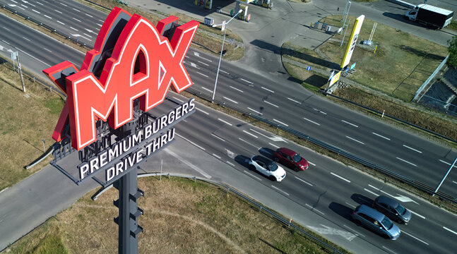 Max Hambugers fast food restaurant - Swedish corporation founded in 1968 r by Curt Bergfors, Wroclaw, Poland - 4 May 2023