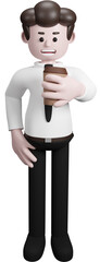Illustration of a three-dimensional cartoon character. Various gestures. Businessman 3d render.
