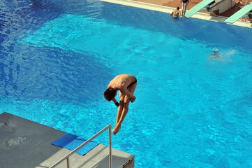 Participant(s) of the spring-board diving championship.
