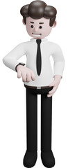 Illustration of a three-dimensional cartoon character. Various gestures. Businessman 3d render.
