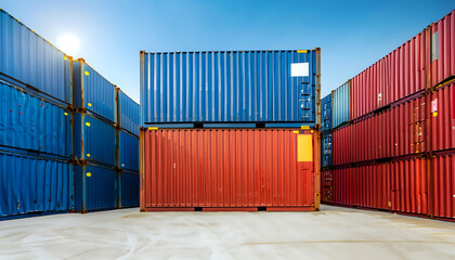 Fototapeta premium container cargo container, AI generated 