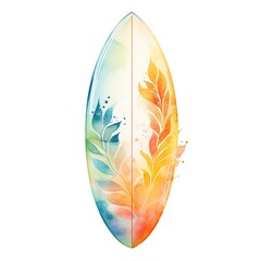 watercolor surfboard - created using generative AI tools