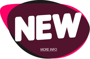 NEW, promo bubble banner on transparent background.  PNG illustration