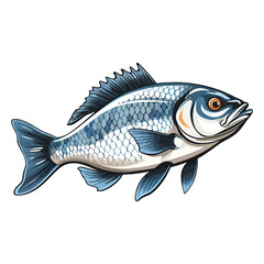 Naklejka premium Majestic German Blue Ram Fish: 2D Illustration