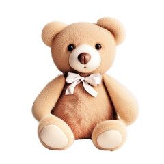 Teddy bear on transparent background. AI-generated.