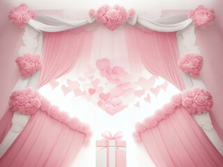 バラとバラ色のカーテン　AI