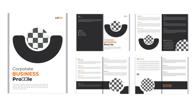 business minimal company creative profile brochure template layout design. Minimal brochure layout and modern report business brochure template design.