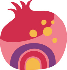 abstract pomegranate, traditional icon, for jewish new year holiday rosh hashanah