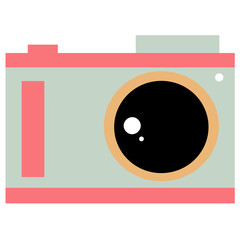 Drawing of vintage camera isolated on transparent background for usage as an illustration and a decorative element