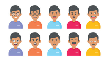 students avatar profile icons of vector cartoon characters, vector illustration
