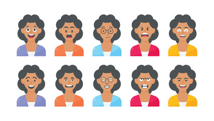 Set of flat design avatar icons. Vector illustrations for social media, user profile, website and app design and development.