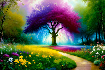 landscape with trees 