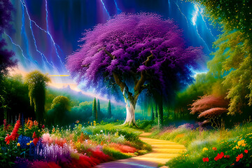 landscape with trees 