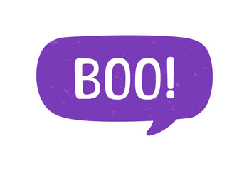 Speech bubble with text Boo! digital sticker vector illustration