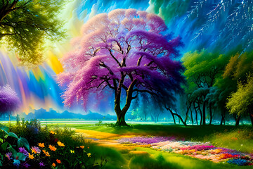 landscape with trees 